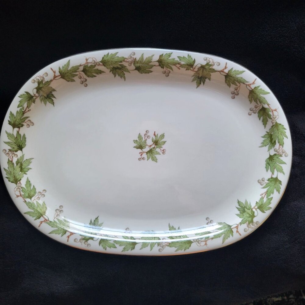 Vtg Franconia Krautheim "Sycamore" 16" Oval Serving Platter Selb Bavaria Germany
